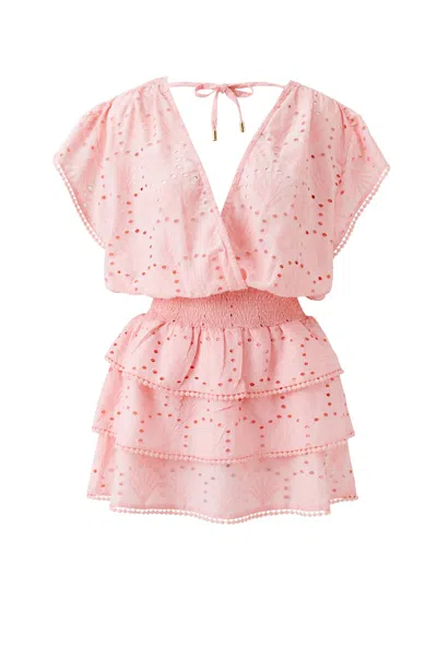 Melissa Odabash Jess Short Dress Peach In Pink