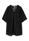 Melissa Odabash Josie Cotton-blend Lace Kaftan In Black