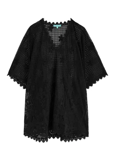 Melissa Odabash Josie Cotton-blend Lace Kaftan In Black