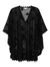 Melissa Odabash Victoria Lace Trim Cotton Cover-up Tunic In Black