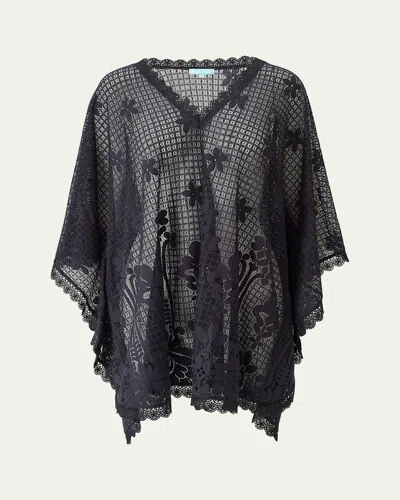 Melissa Odabash Josie Short Lace Kaftan In Black