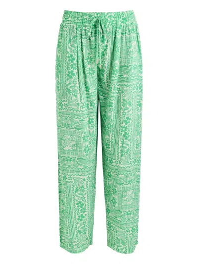 Melissa Odabash Jude Floral-detail Trousers In Green
