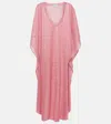 Melissa Odabash June Crochet Lamé Kaftan In Pink
