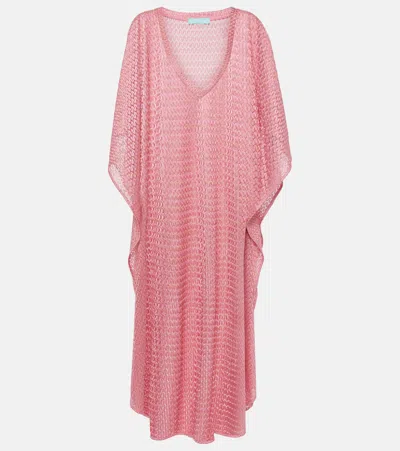 Melissa Odabash June Crochet Lamé Kaftan In Pink