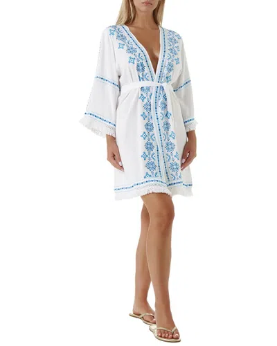 Melissa Odabash Kara Short Kaftan In Blue