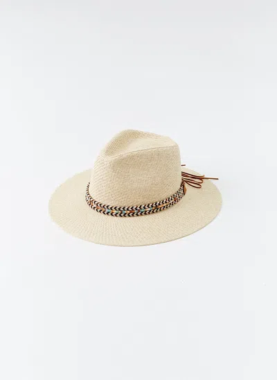 Melissa Odabash Kate Beige Ribbon Hat In Neutral