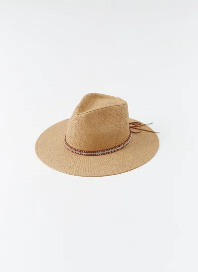 Melissa Odabash Kate Tan Stud Belt Hat In Brown
