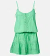 Melissa Odabash Kelly Cotton Minidress In Green