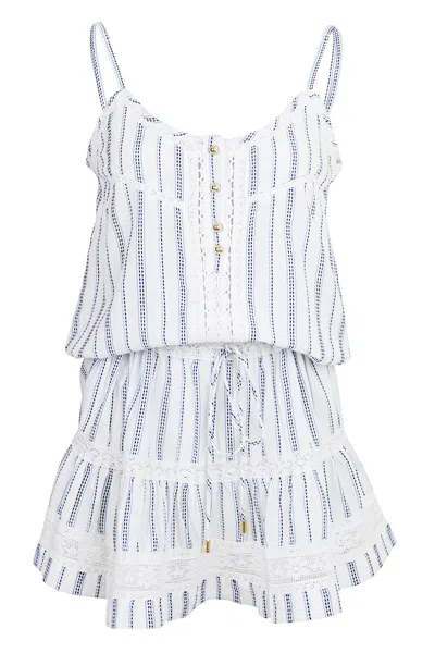 Melissa Odabash Kelly Short Dress Stripe In White