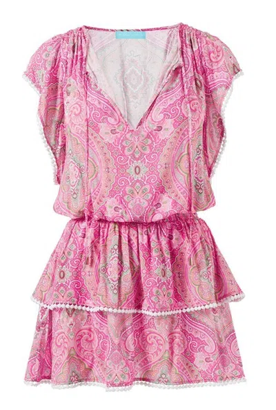 Melissa Odabash Keri Blush Paisley Dress In Pink