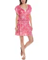 Melissa Odabash Keri Ruffle Tiered Print Coverup Dress In Red