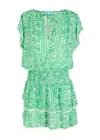 Melissa Odabash Keri Printed Mini Dress In Green