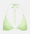 Melissa Odabash Key West Printed Triangle Bikini Top In Links Lime