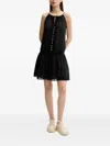Melissa Odabash Lace-insert Button-front Mini Dress In Black