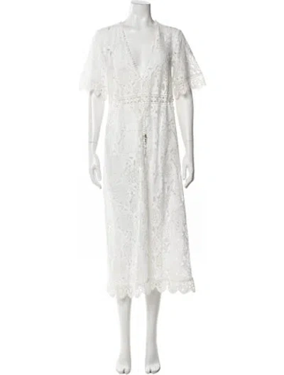 Pre-owned Melissa Odabash Lace Midi Length Dress In Neutral