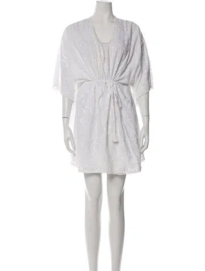 Pre-owned Melissa Odabash Lace Pattern Cover-up In White