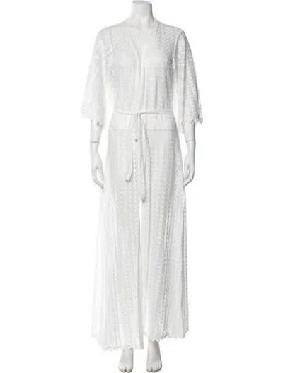 Pre-owned Melissa Odabash Lace Pattern Cover-up In White