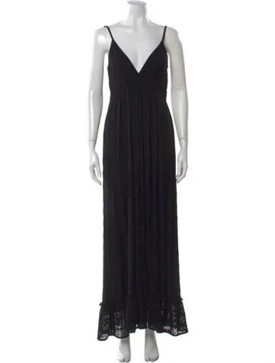 Pre-owned Melissa Odabash Lace Pattern Long Dress In Black