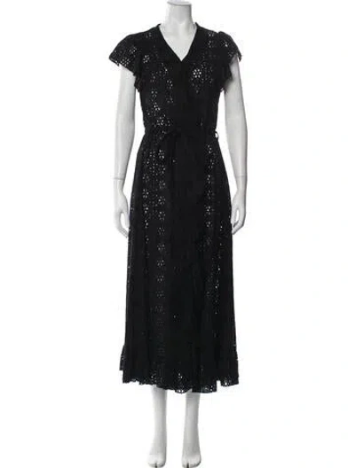 Pre-owned Melissa Odabash Lace Pattern Long Dress In Black