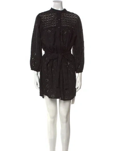 Pre-owned Melissa Odabash Lace Pattern Mini Dress In Black
