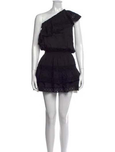 Pre-owned Melissa Odabash Lace Pattern Mini Dress In Black