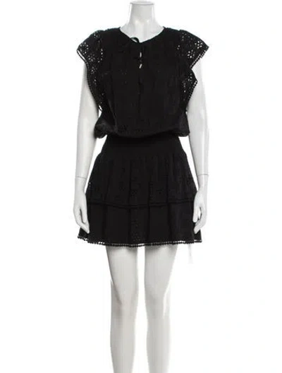 Pre-owned Melissa Odabash Lace Pattern Mini Dress In Black