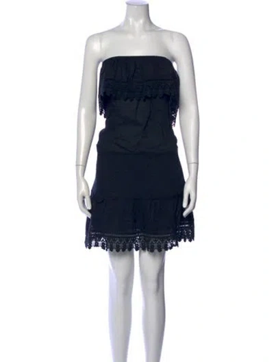 Pre-owned Melissa Odabash Lace Pattern Mini Dress In Blue