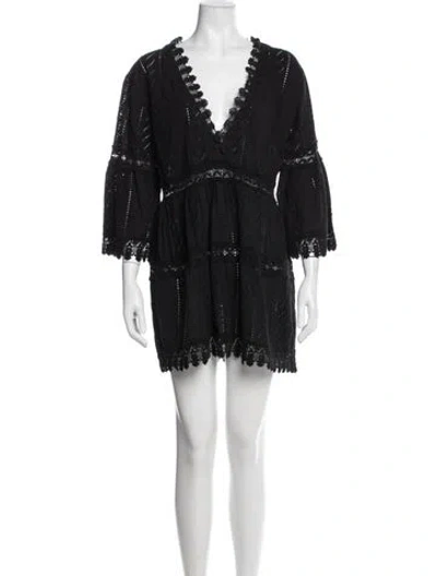 Pre-owned Melissa Odabash Lace Pattern Mini Dress In Blue