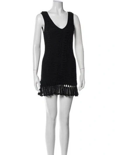 Pre-owned Melissa Odabash Lace Pattern Mini Dress In Blue