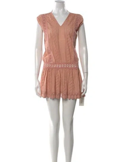 Pre-owned Melissa Odabash Lace Pattern Mini Dress In Pink