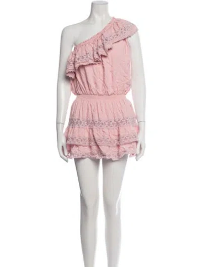 Pre-owned Melissa Odabash Lace Pattern Mini Dress In Pink