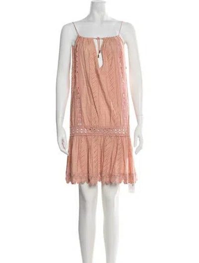 Pre-owned Melissa Odabash Lace Pattern Mini Dress In Pink
