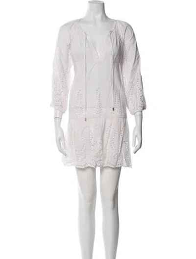 Pre-owned Melissa Odabash Lace Pattern Mini Dress In Pink