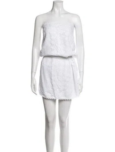 Pre-owned Melissa Odabash Lace Pattern Mini Dress W/ Tags In White