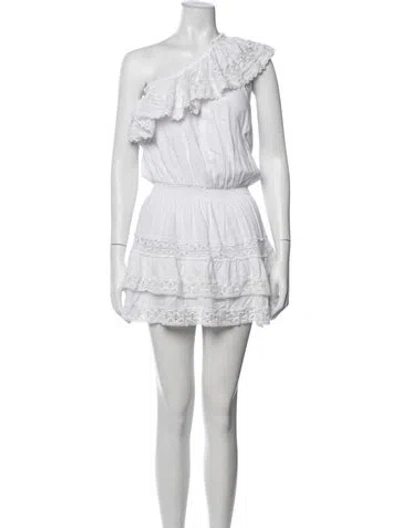 Pre-owned Melissa Odabash Lace Pattern Mini Dress In White