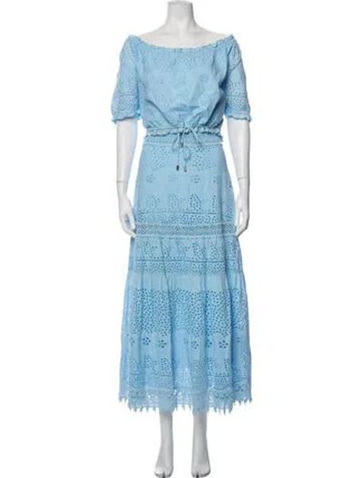 Pre-owned Melissa Odabash Lace Pattern Skirt Set In Blue