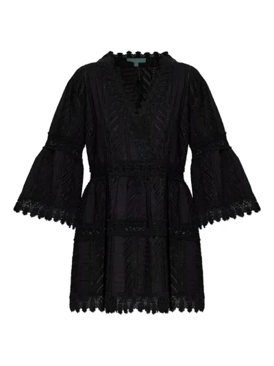 Melissa Odabash Lace V-neck Mini Dress In Black
