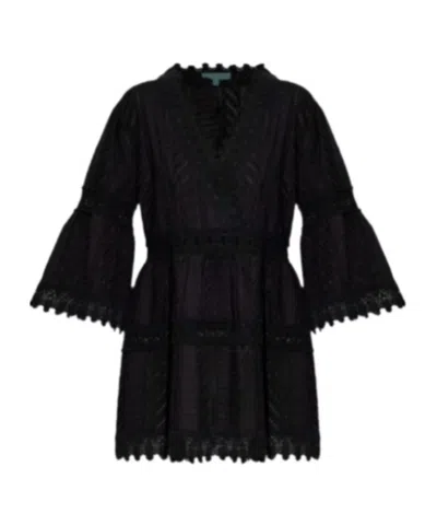 Melissa Odabash Lace V-neck Mini Dress In Black