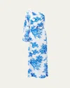 Melissa Odabash Lauren Asymmetric Maxi Dress In Coral
