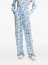 Melissa Odabash Leaf-print Trousers In Blue