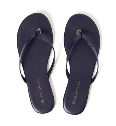 Melissa Odabash Leather Flip Flops For Women In Blue