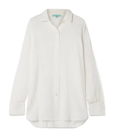 Melissa Odabash Leona Crinkled-cotton Shirt In White