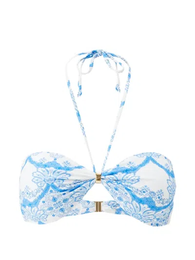 Melissa Odabash Liguria Paisley-print Bikini Top In Blue