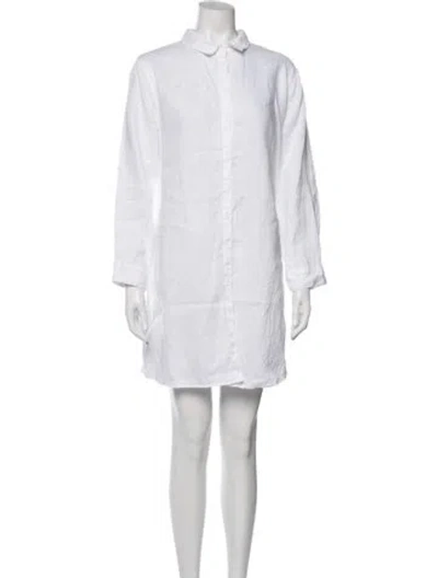 Pre-owned Melissa Odabash Linen Mini Dress In White