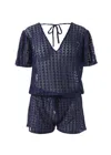 Melissa Odabash Lola Playsuit Navy In Blue