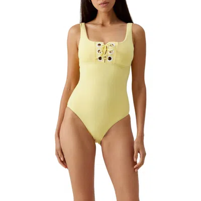 Melissa Odabash London Lace Up One-piece Swimsuit In Purple