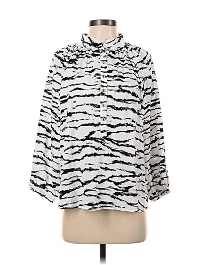 Pre-owned Melissa Odabash Long Sleeve Blouse In White