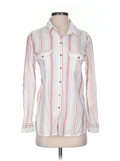 Pre-owned Melissa Odabash Long Sleeve Button Down Shirt In White