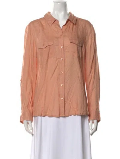 Pre-owned Melissa Odabash Long Sleeve Button-up Top In Neutral