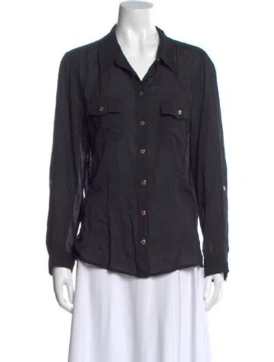 Pre-owned Melissa Odabash Long Sleeve Top In Black